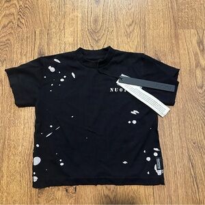 nununu Black splash T-Shirt size 18-24 months NWT crewneck short sleeve